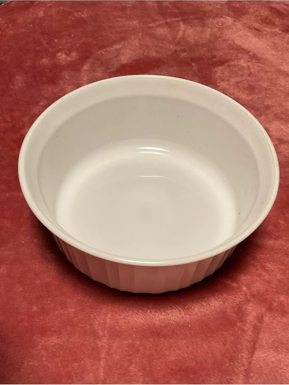 Corningware White Fluted Ceramic Serving Bowl